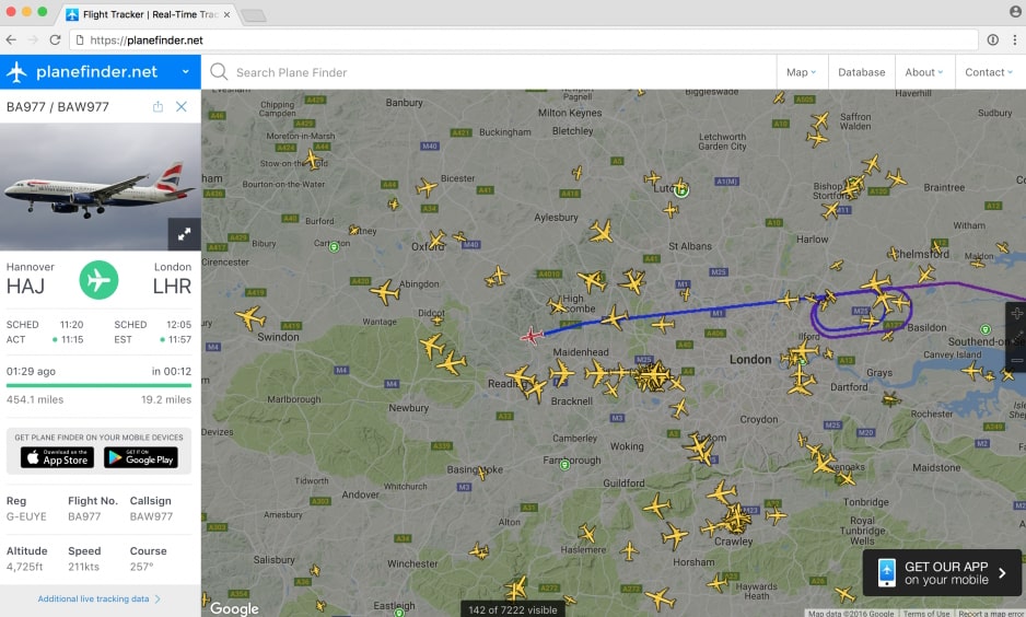 اپلیکیشن های مشاهده آنلاین پرواز و هواپیما در آسمان