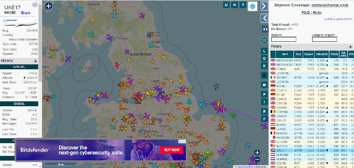 اپلیکیشن های مشاهده آنلاین پرواز و هواپیما در آسمان